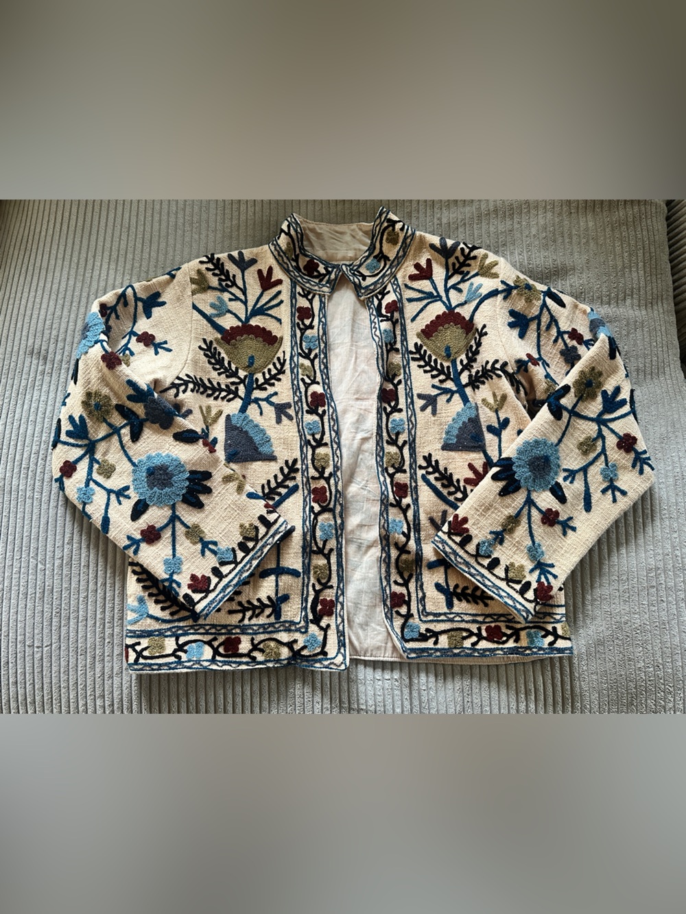 Handmade Suzani Embroidery Jacket, Winter Wear Jacket Coat, Suzani